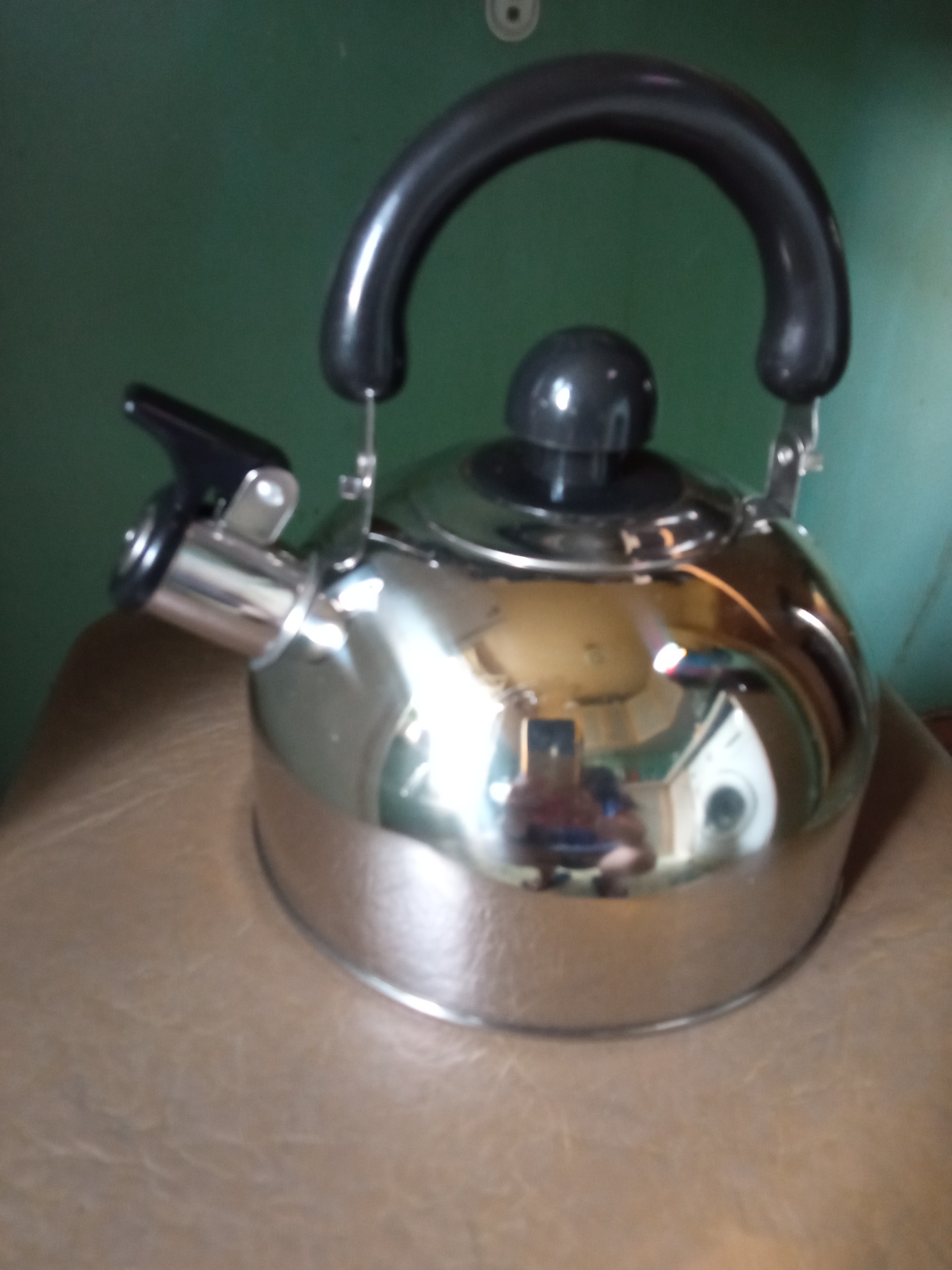 Фотография покупателя товара Чайник со свистком из нержавеющей стали Доляна «Чёрная ночь», 2 л, цвет хромированный - Фото 1
