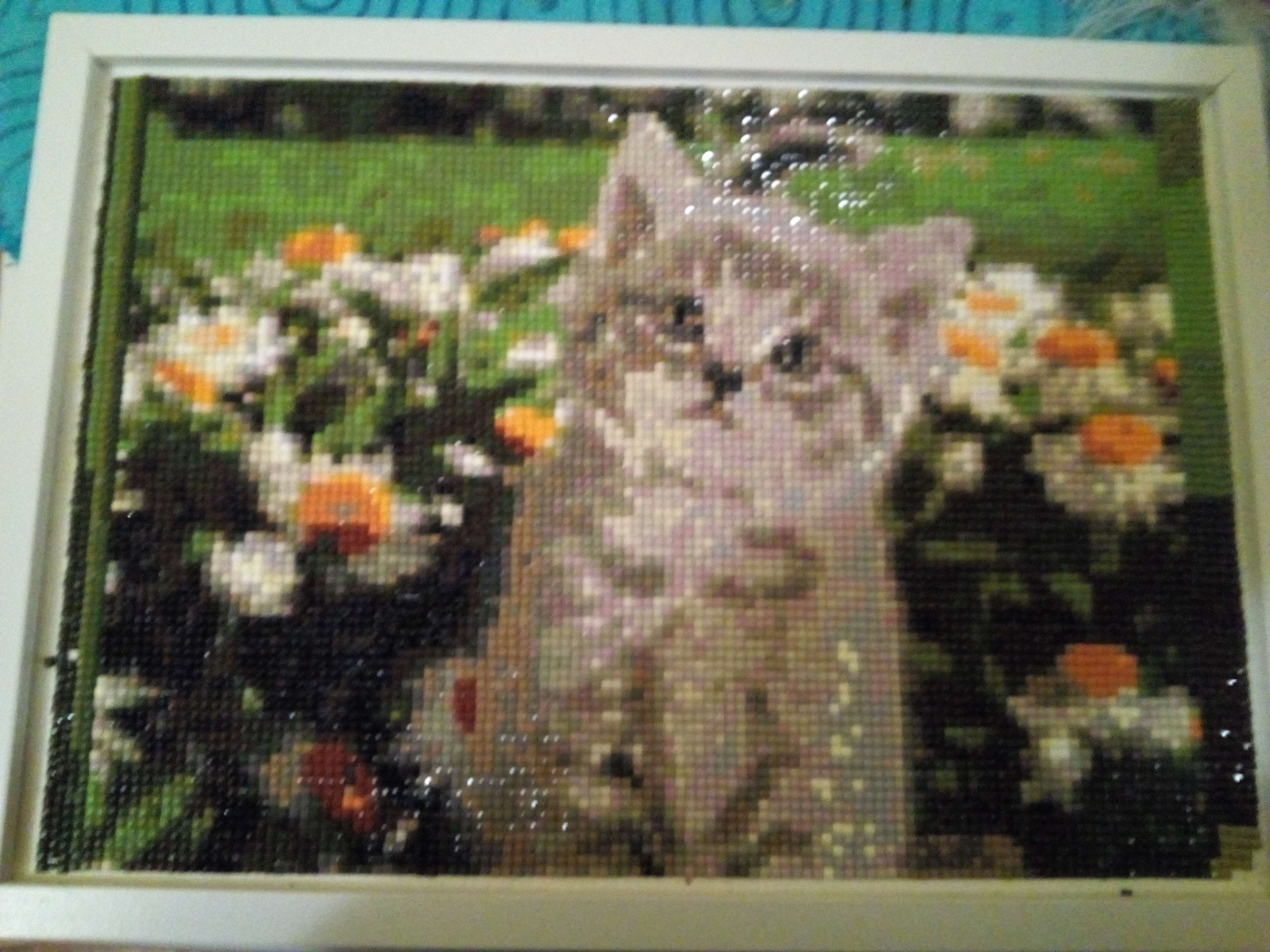 Фотография покупателя товара Алмазная мозаика «Послушный котёнок», 32 цвета - Фото 1
