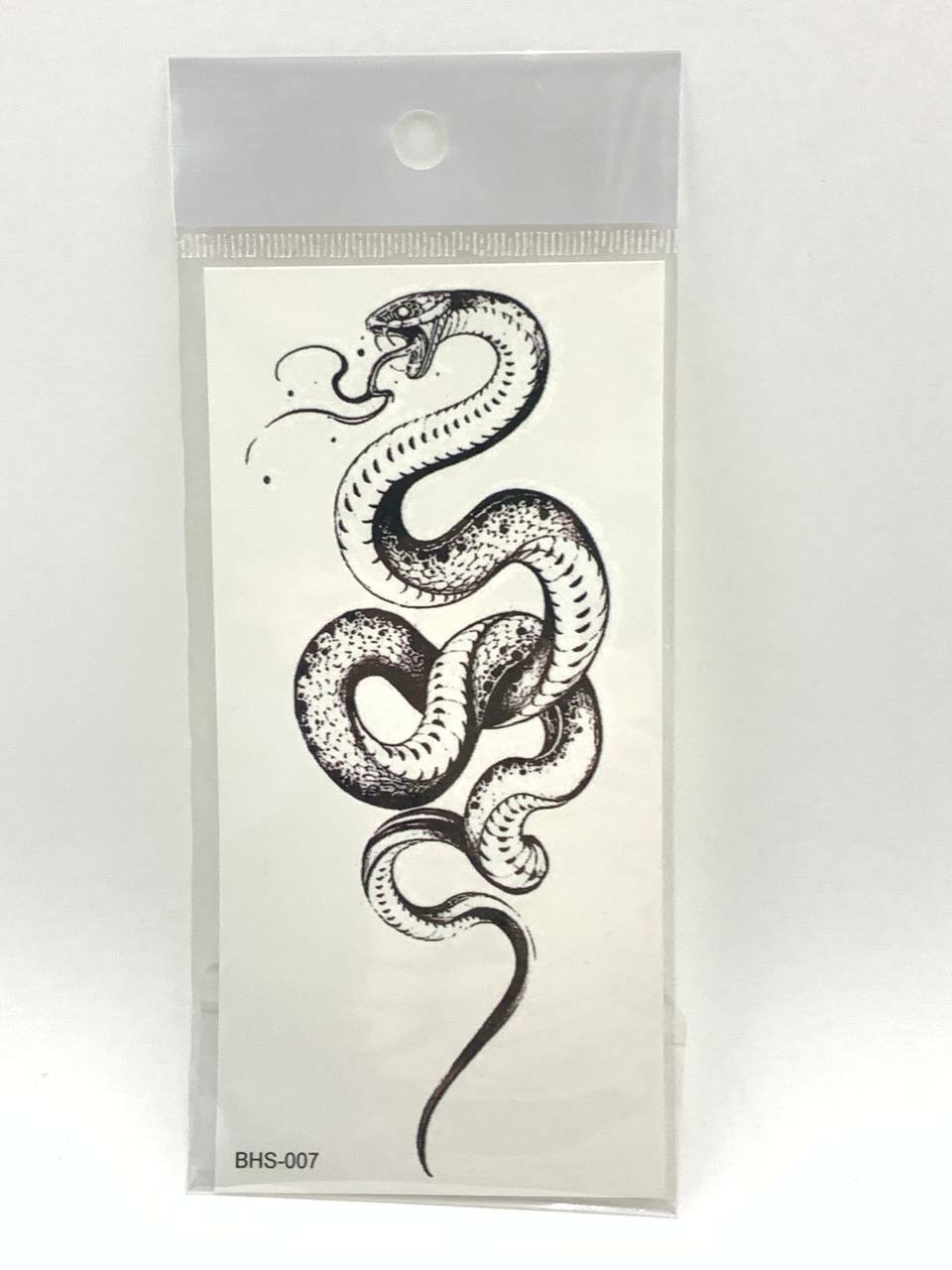 Фотография покупателя товара Татуировка на тело чёрная "Змея" МИКС 14х7 см - Фото 2