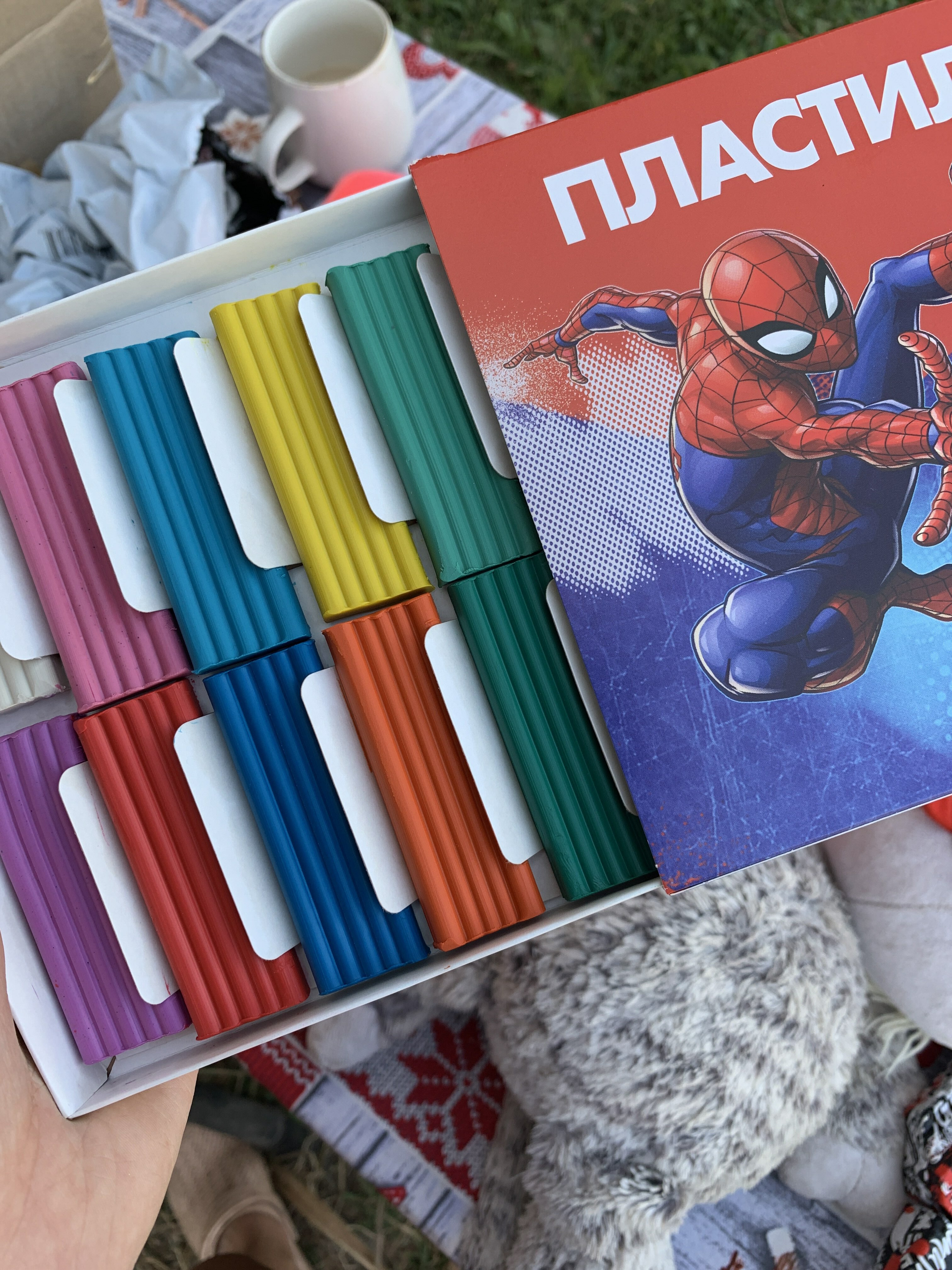 Фотография покупателя товара Пластилин 12 цветов 180 г «Супергерой», Человек-паук - Фото 2