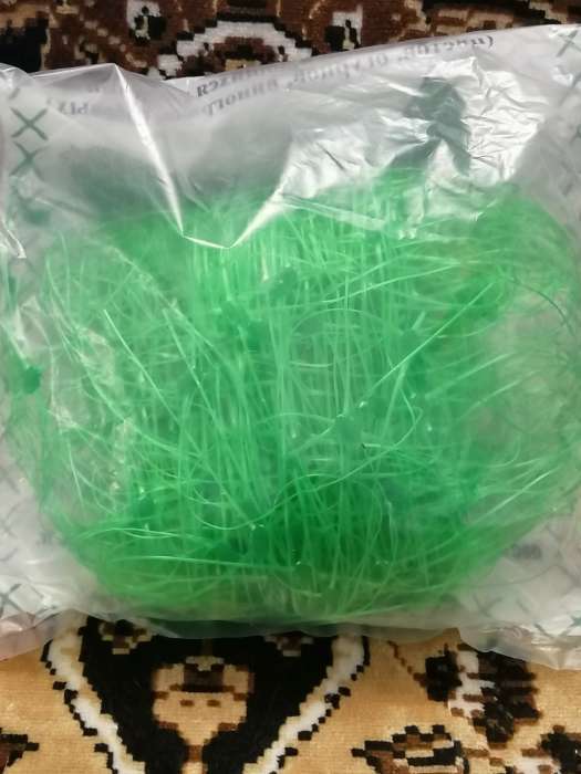 Фотография покупателя товара Сетка садовая, шпалерная, 2 × 5 м, ячейка 15 × 17 см, для огурцов, пластиковая, зелёная, Greengo