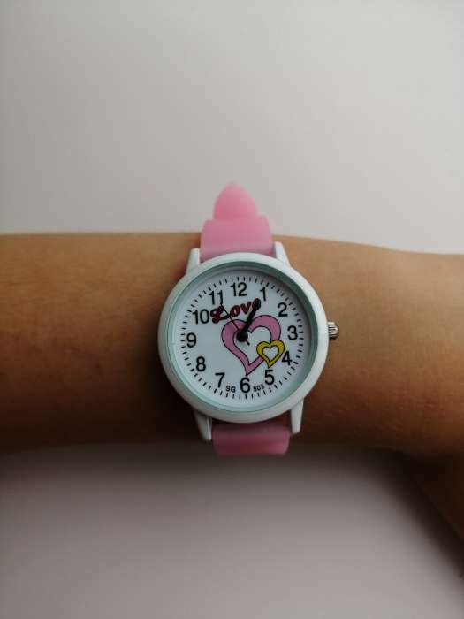 Фотография покупателя товара Часы наручные детские Love, d-2.6 см, розовые - Фото 1