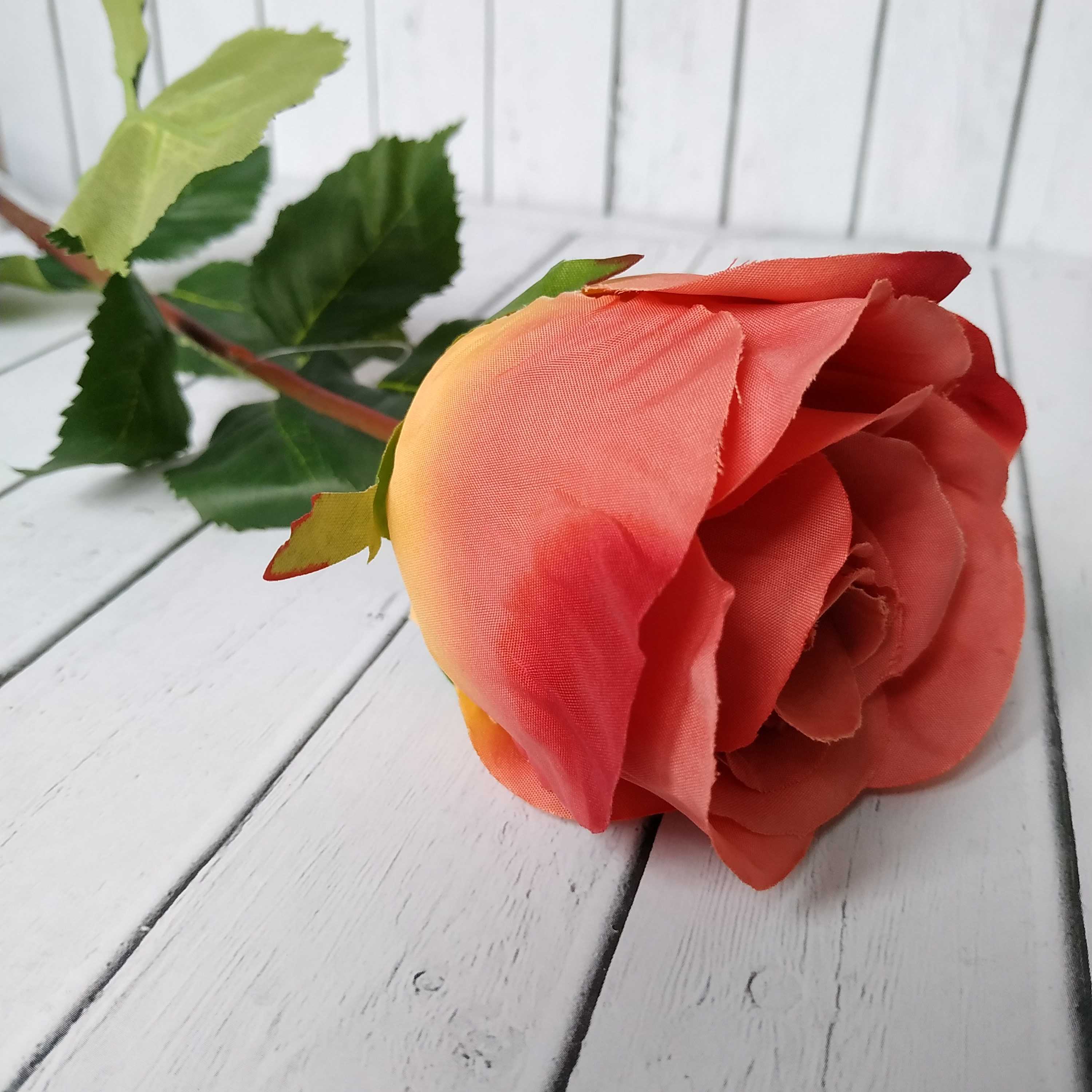 Фотография покупателя товара Цветок искусственный "Роза Мюнх" 9*7*60 см, жёлто-малиновая - Фото 2