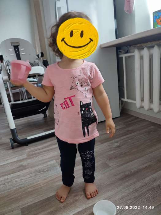 Фотография покупателя товара Футболка для девочки, цвет розовый, рост 98 см