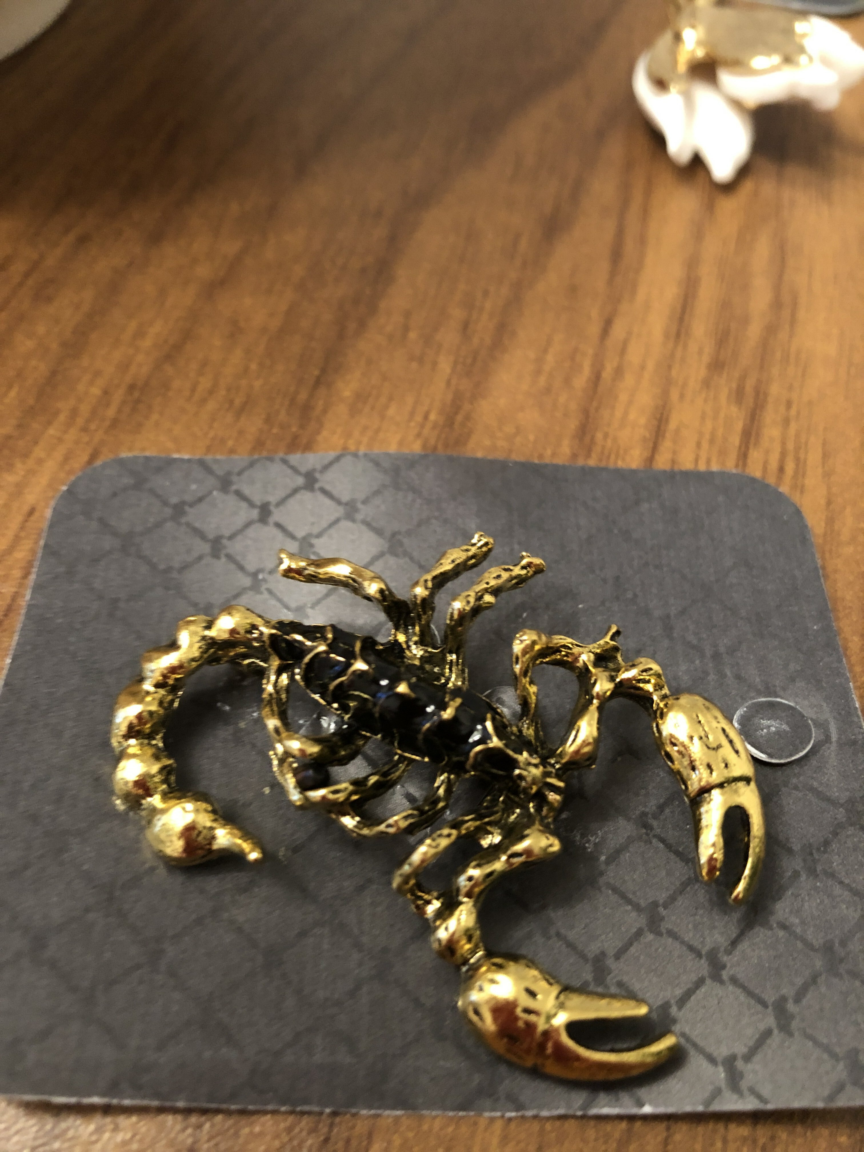 Фотография покупателя товара Брошь «Скорпион», цвет чёрный в чернёном золоте - Фото 1