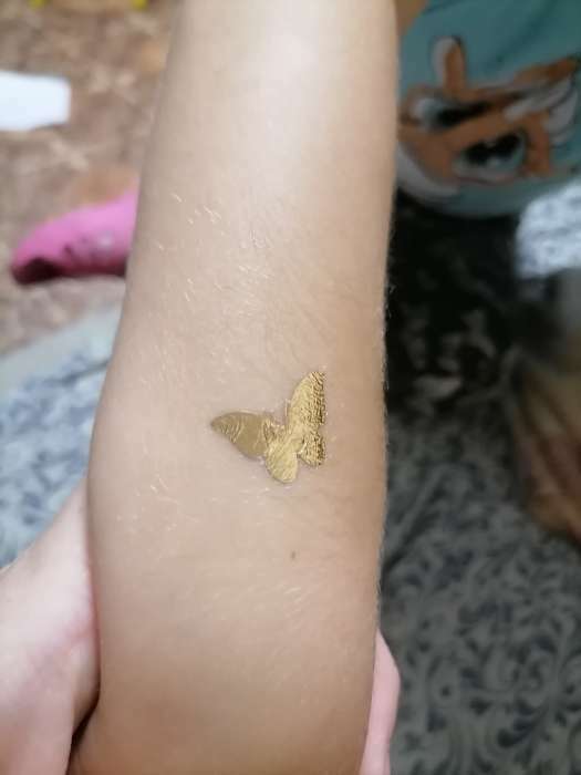 Фотография покупателя товара Татуировка "Золотые бабочки" 5,6х15 см
