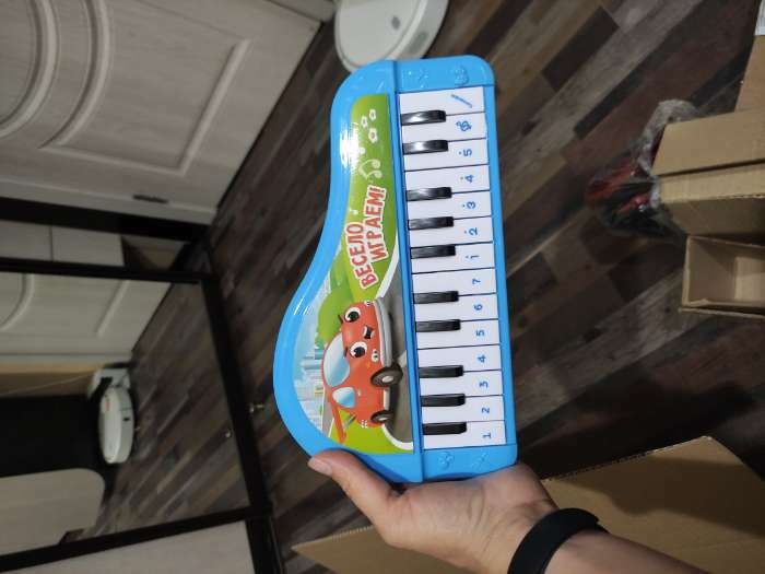 Фотография покупателя товара Музыкальное пианино «Весёлые машинки», звук, цвет синий - Фото 1