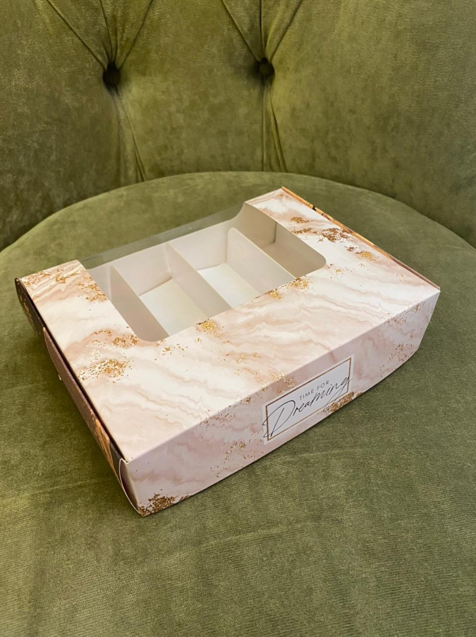 Фотография покупателя товара Коробка для эклеров с вкладышами, кондитерская упаковка, «Мрамор» - (вкладыш - 4 шт), 20 х 15 х 5 см - Фото 1