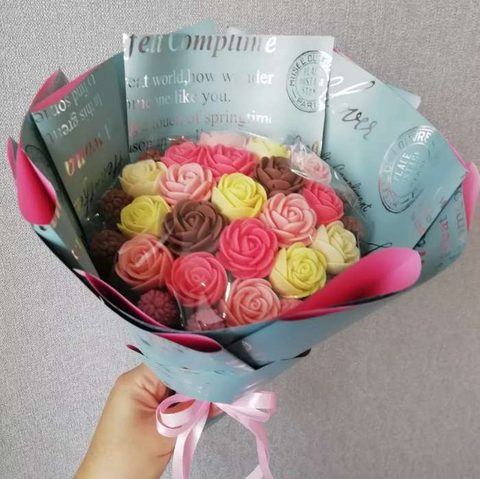 Фотография покупателя товара Пленка для цветов "Письма Незнакомке", розовый-голубой, 0,58 х 10 м