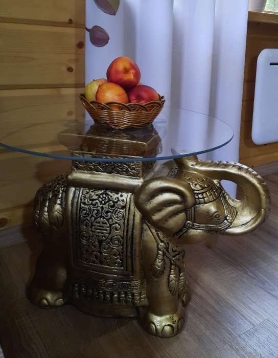 Фотография покупателя товара Подставка - стол "Слон" золото ПОЛИСТОУН - Фото 1