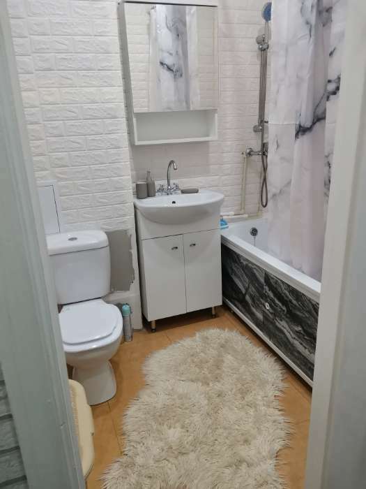 Фотография покупателя товара Комплект мебели: для ванной комнаты "Вега 55": зеркало-шкаф + тумба + раковина