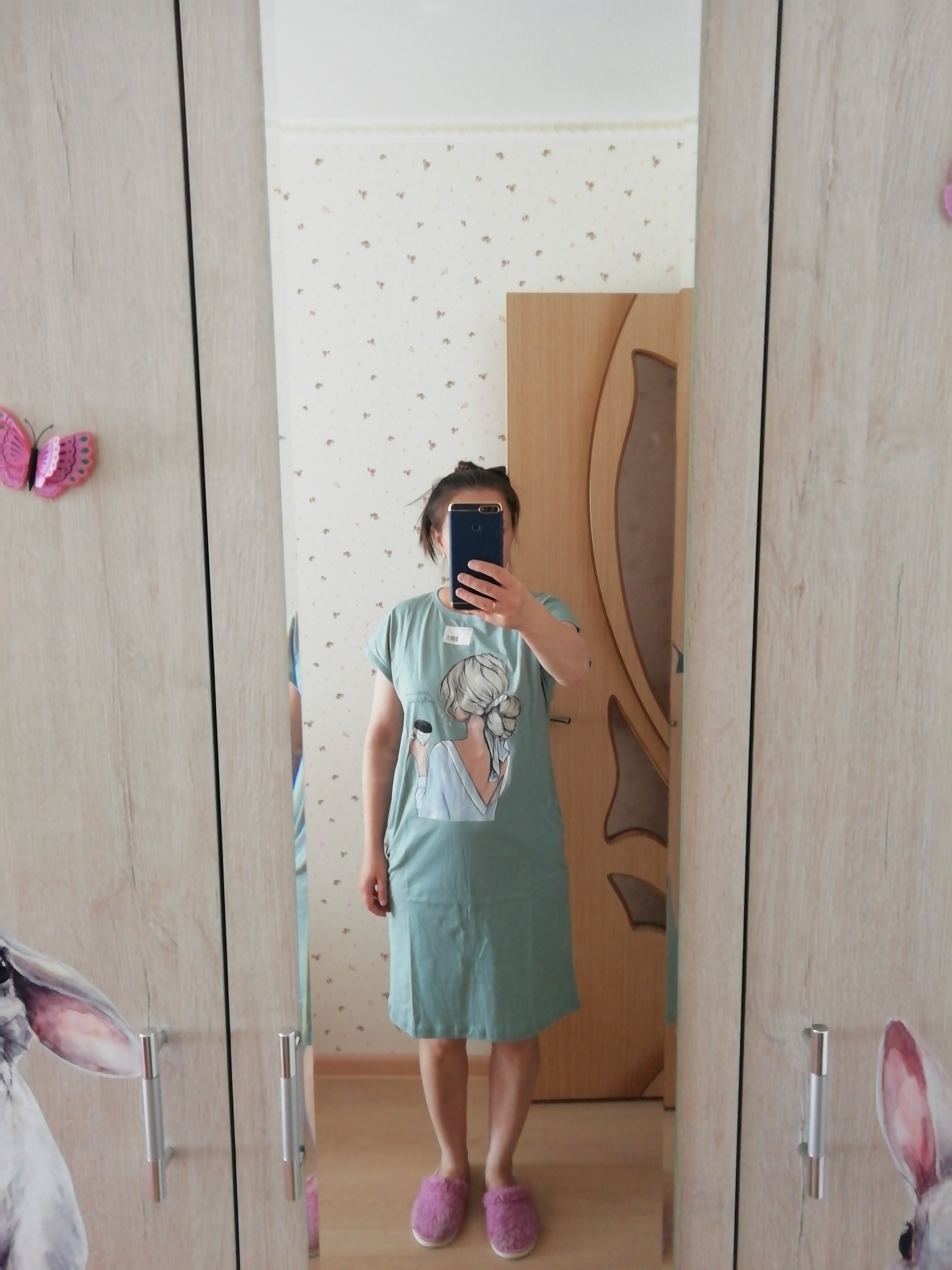 Фотография покупателя товара Платье домашнее женское, цвет мята, размер 46