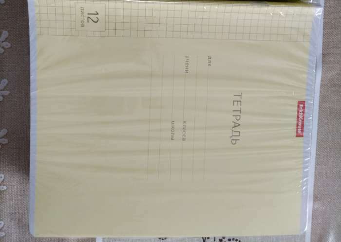 Фотография покупателя товара Тетрадь 12 листов в клетку ErichKrause "Классика", с линовкой, жёлтая - Фото 1