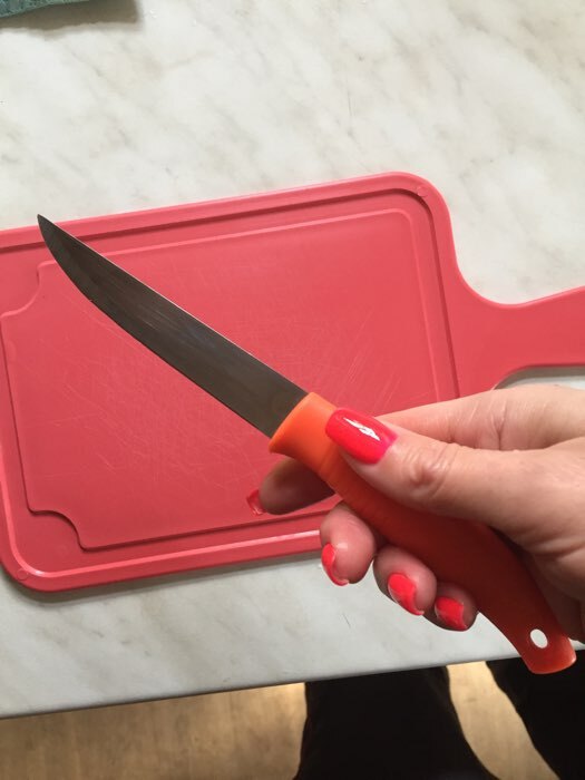 Фотография покупателя товара Нож кухонный «Ланфорд», лезвие 11 см, цвет МИКС - Фото 2