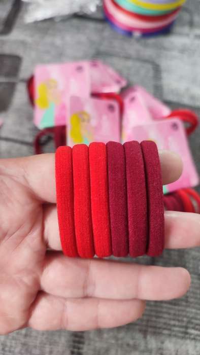 Фотография покупателя товара Резинка для волос "Спорт" (набор 6 шт) 4 см, красный бордовый