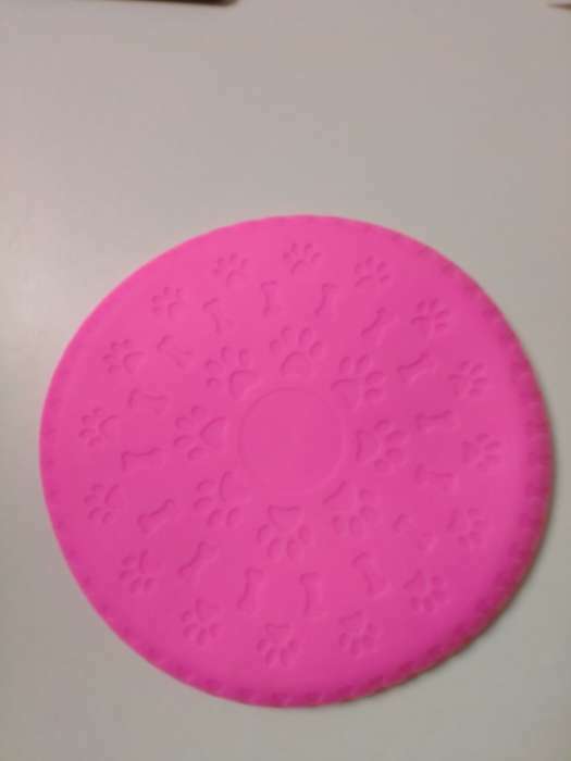 Фотография покупателя товара Фрисби "Косточки и лапки", 18,6 см, термопластичная резина, розовый - Фото 3