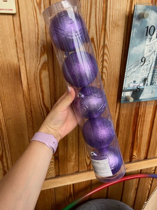 Фотография покупателя товара Набор шаров пластик d-8 см, 5 шт "Маджента" фиолетовый - Фото 4
