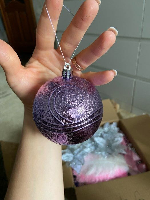Фотография покупателя товара Набор шаров пластик d-8 см, 5 шт "Маджента" фиолетовый - Фото 2