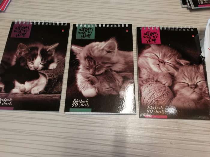 Фотография покупателя товара Блокнот А5, 40 листов на гребне "Кошки", МИКС - Фото 2