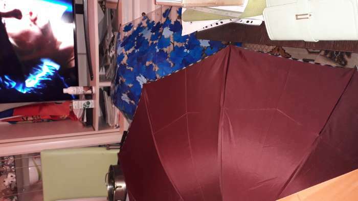 Фотография покупателя товара Зонт - трость полуавтоматический «Однотонный», 16 спиц, R = 48 см, цвет МИКС - Фото 3