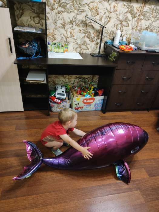 Фотография покупателя товара Шар фольгированный 40" «Большой кит», под воздух - Фото 1