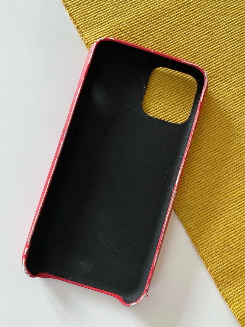 Фотография покупателя товара Чехол LuazON для iPhone 11 Pro, с отсеком под карты, кожзам, красный - Фото 1