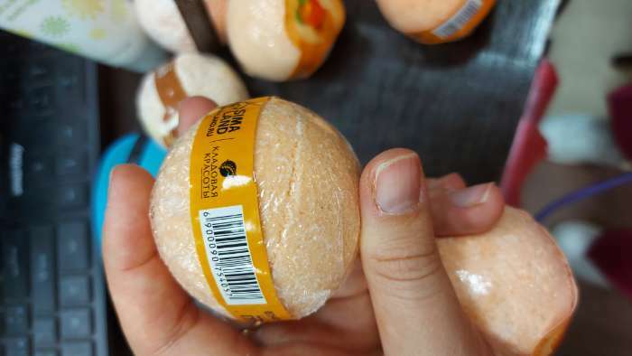 Фотография покупателя товара Бомбочка для ванны 120 г, аромат мандарина, КЛАДОВАЯ КРАСОТЫ