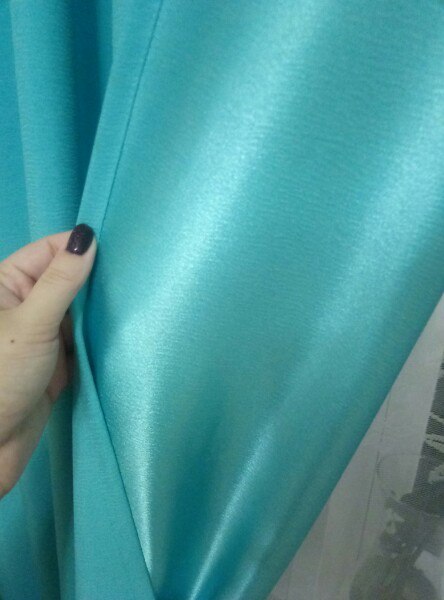 Фотография покупателя товара Штора портьерная "Этель" ширина 135 см, высота 250 см, цвет бирюзовый, матовая