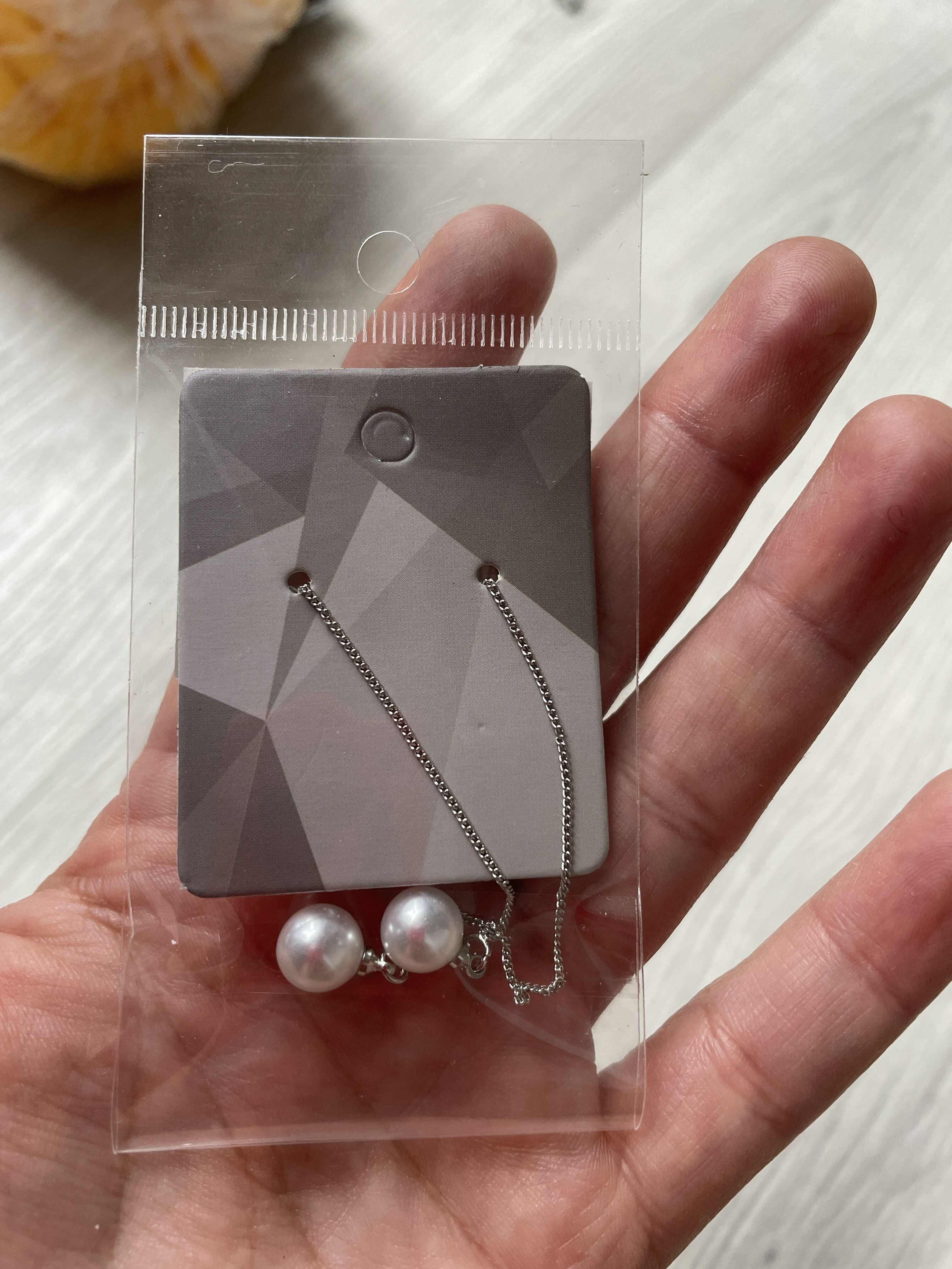 Фотография покупателя товара Серьги с жемчугом «Цепочки» горошина, цвет серебро