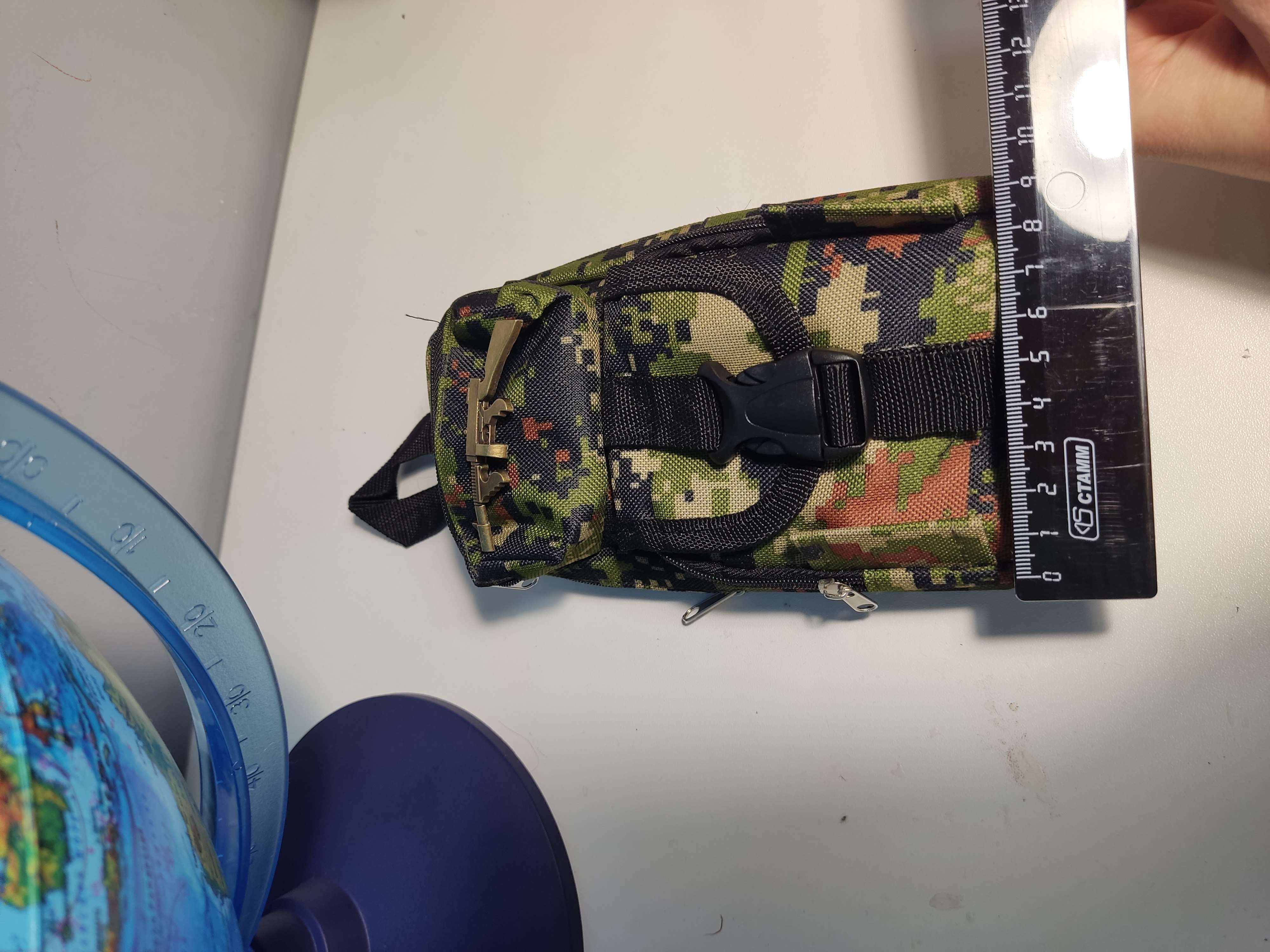 Фотография покупателя товара Пенал школьный "Рюкзачок-милитари", на молнии, 2 отделения, МИКС - Фото 3