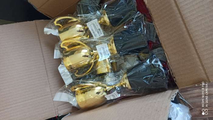 Фотография покупателя товара УЦЕНКА Кубок 036А, наградная фигура, золото, подставка пластик, 22,7 × 11,8 × 9 см.