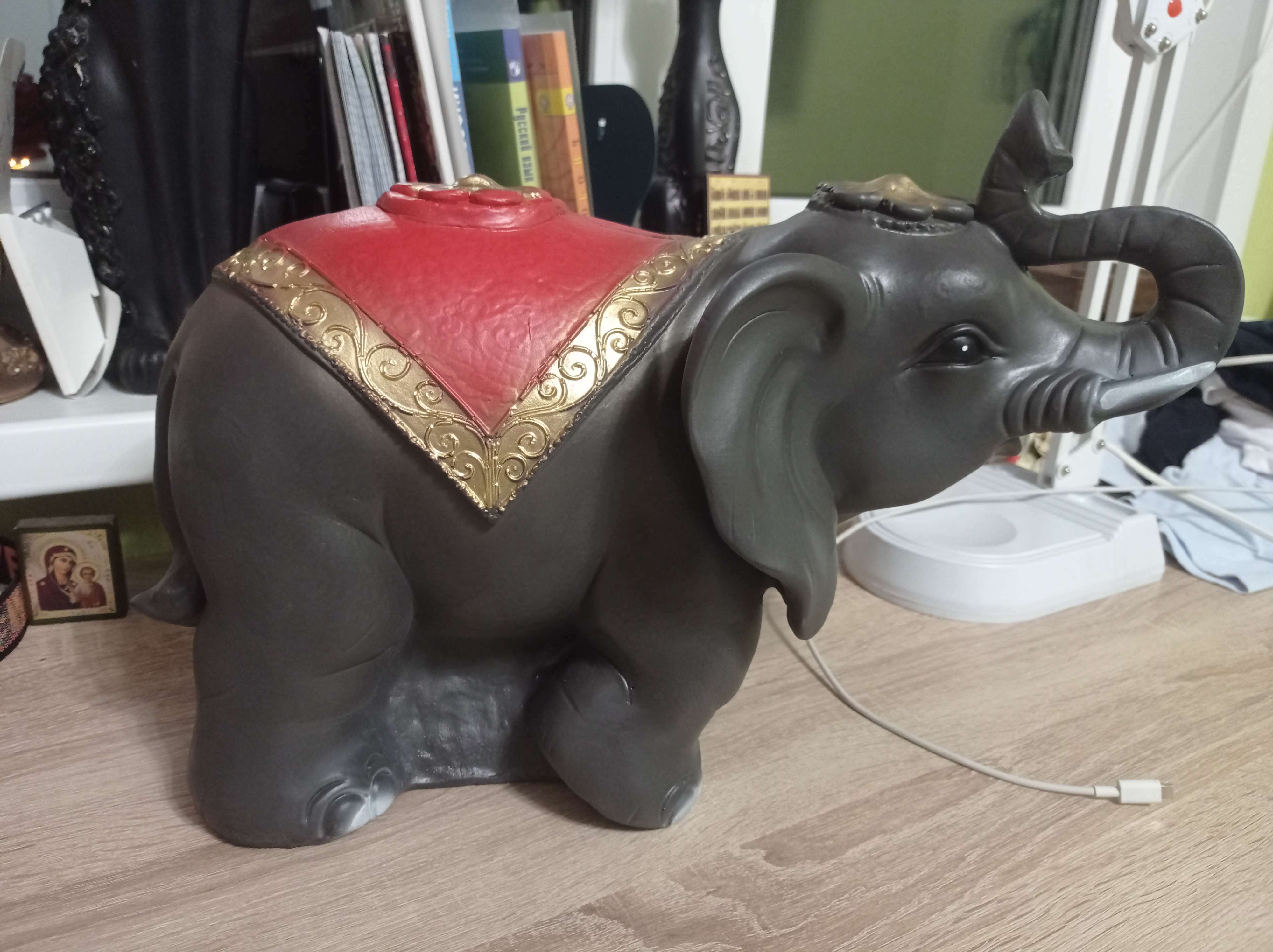 Фотография покупателя товара Копилка "Слон индийский" цветной, 22х40х29см - Фото 2