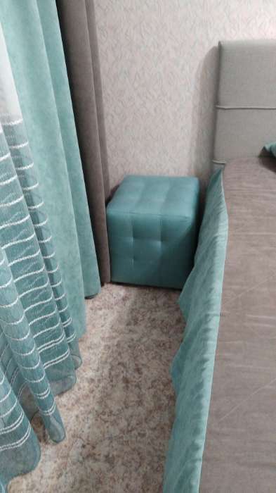 Фотография покупателя товара Пуф, 400×400×450 мм, ткань рогожка, цвет coffee - Фото 1