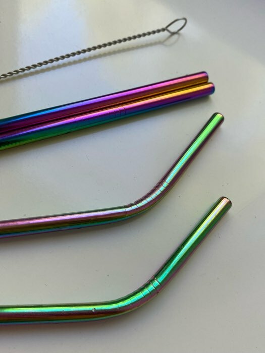 Фотография покупателя товара Набор металлических трубочек с ёршиком Color, 21 см, 4 шт - Фото 5