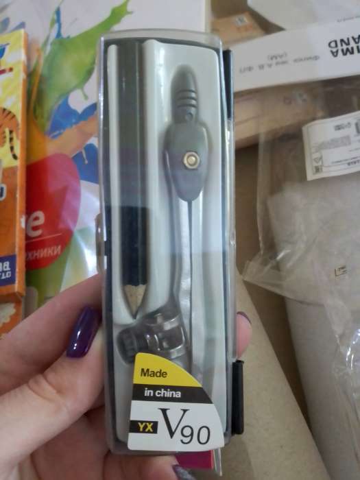 Фотография покупателя товара Циркуль металлический 125 мм, с карандашом, в пластиковом пенале (козья ножка), МИКС - Фото 2
