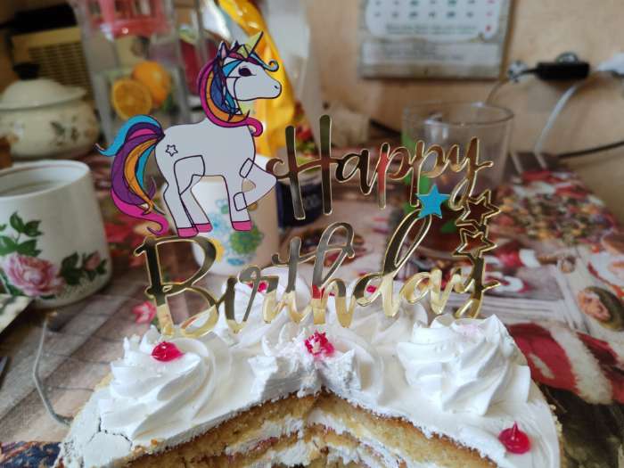 Фотография покупателя товара Топпер для торта «День Рождения», 14,7×14 см - Фото 1