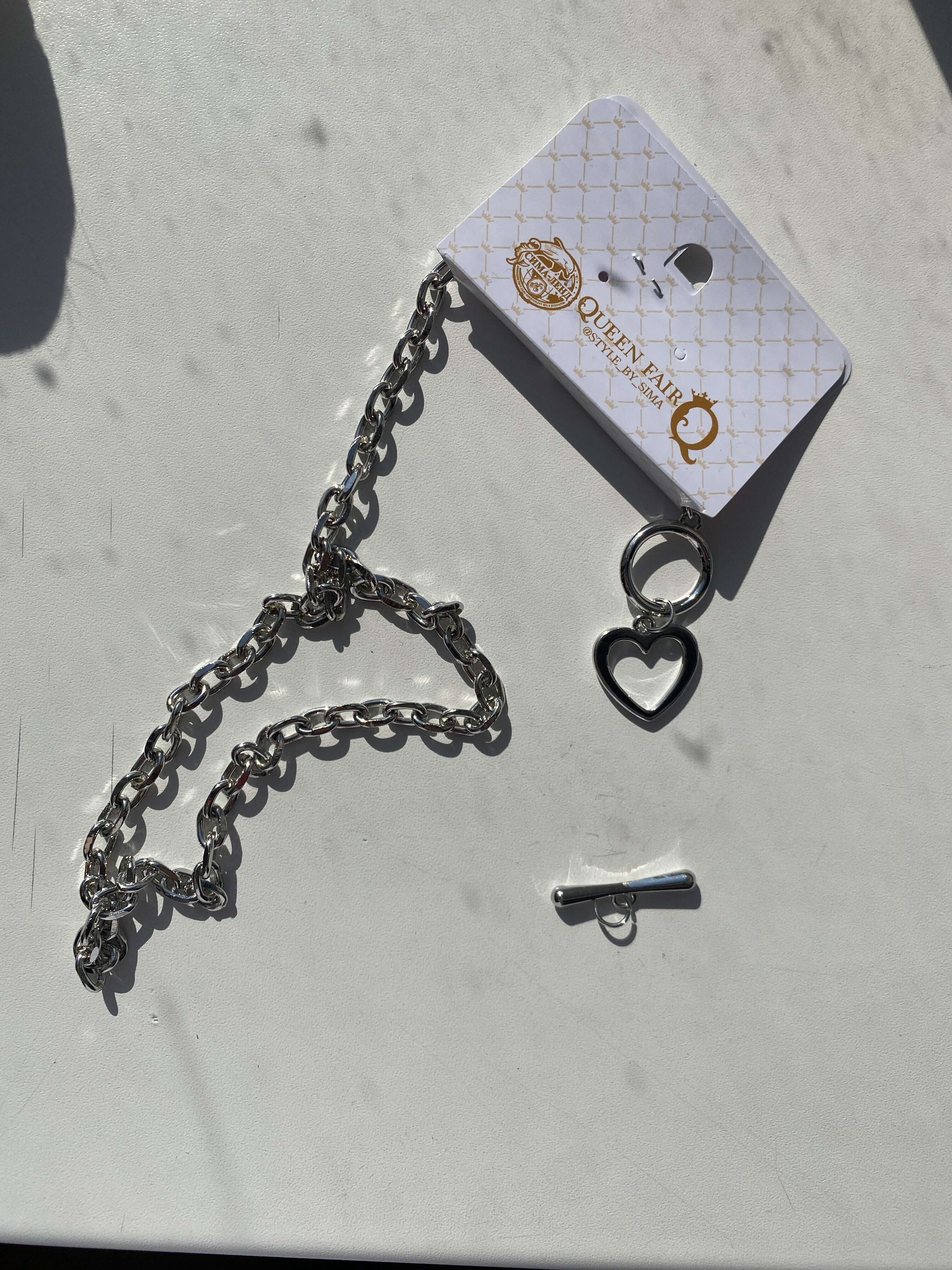 Фотография покупателя товара Колье «Цепь» сердечко, цвет серебро, 45 см