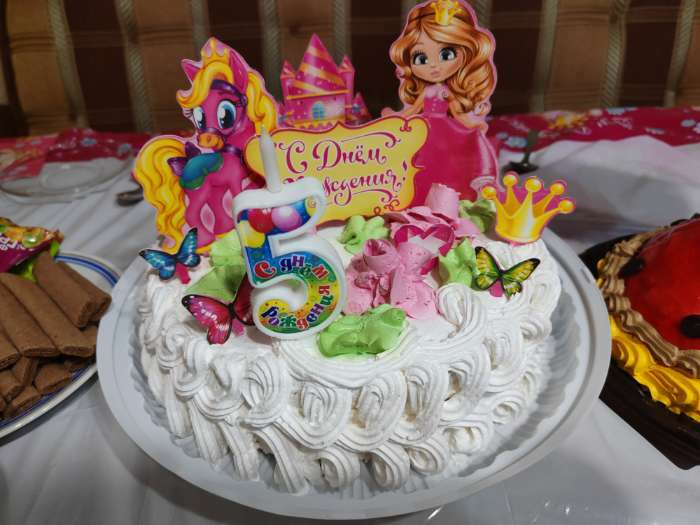 Фотография покупателя товара Набор для украшения торта «С днём рождения!», принцесса - Фото 3