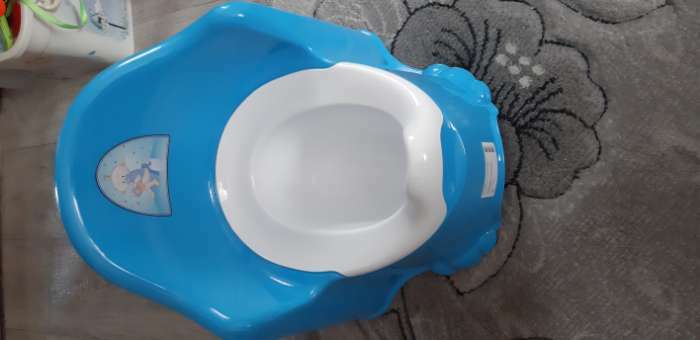 Фотография покупателя товара Горшок детский антискользящий «Комфорт» с крышкой, съёмная чаша, цвет голубой - Фото 2