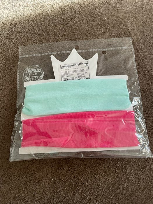 Фотография покупателя товара Набор повязок на голову «Крошка Я. Бантик», размер 46-48, розовый, бирюзовый - Фото 1