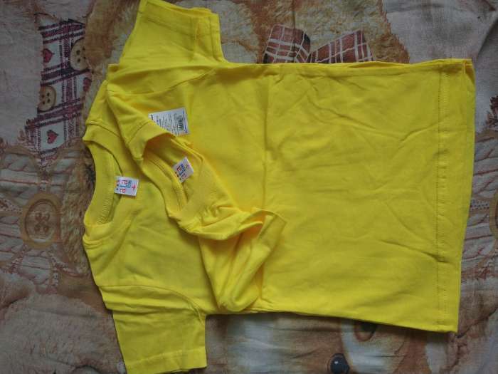 Фотография покупателя товара Футболка детская, цвет жёлтый, рост 104 см