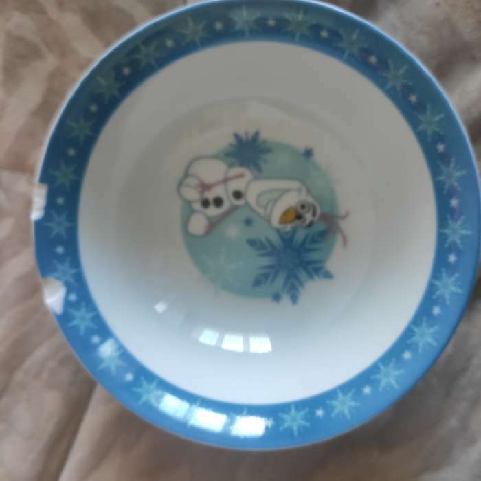 Фотография покупателя товара Набор посуды, 3 предмета: кружка 200 мл, тарелка 17 см, салатник 350 мл, Холодное сердце