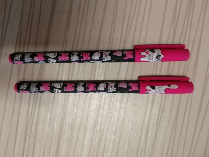 Фотография покупателя товара Ручка шариковая FunWrite "Розовые котята-2", узел 0.5 мм, синие чернила, матовый корпус Silk Touch - Фото 1
