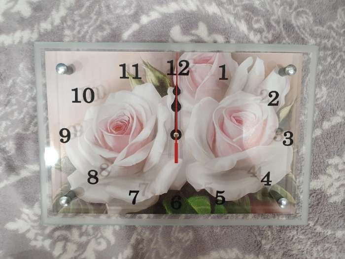 Фотография покупателя товара Часы настенные, серия: Цветы, "Розы", 20х30 см - Фото 1