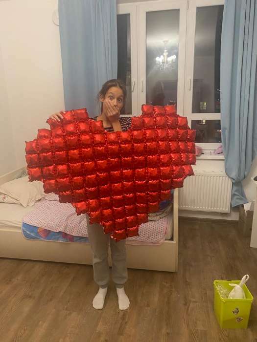 Фотография покупателя товара Шар фольгированный 42" «Сердце», поп-ит, цвет красный - Фото 4