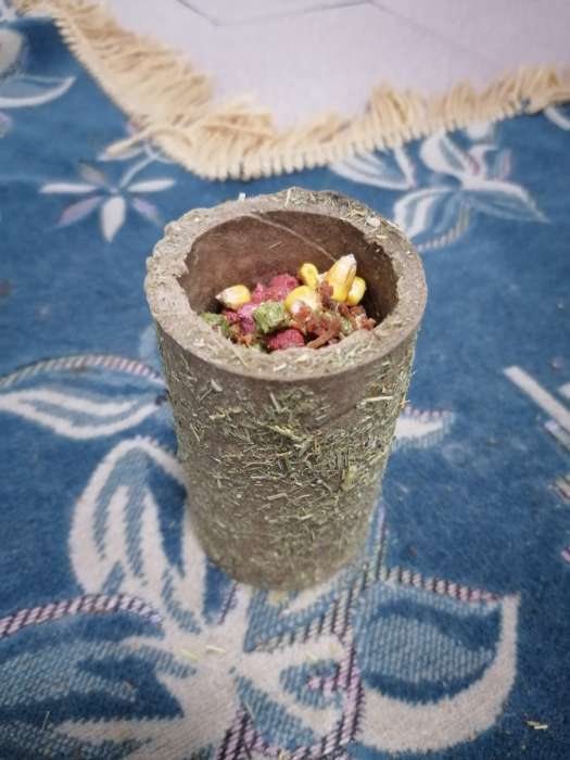 Фотография покупателя товара Трубочка "Бриллиант Nati" из сена с морковью для грызунов, 220 г