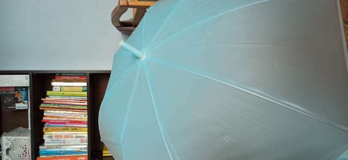 Фотография покупателя товара Зонт детский «Омбре», полуавтоматический, r=45см, цвет голубой - Фото 3