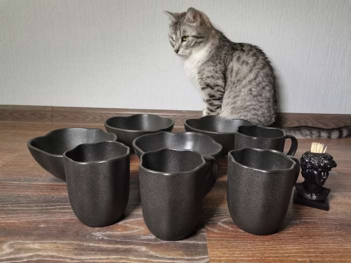 Фотография покупателя товара Кружка чайная керамическая «Синяя», 350 мл - Фото 3