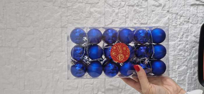 Фотография покупателя товара Ёлочные игрушки «Однотонный», шары новогодние, набор 36 шт., d=4 см, синий - Фото 2