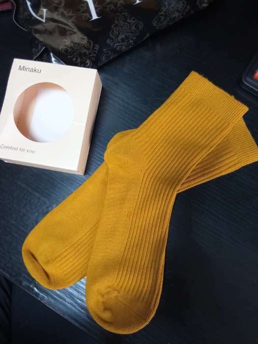 Фотография покупателя товара Носки женские MINAKU цвет жёлтый, размер 36-39 (23-25 см) - Фото 3